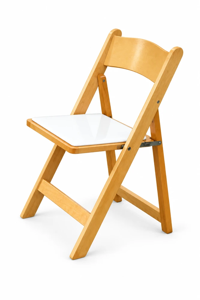 Natural wood folding chair